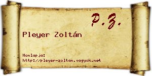 Pleyer Zoltán névjegykártya